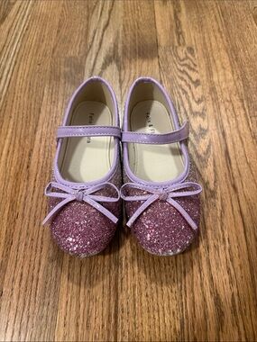 Lilac Glitter Mary Jane Dress Shoes for Kids